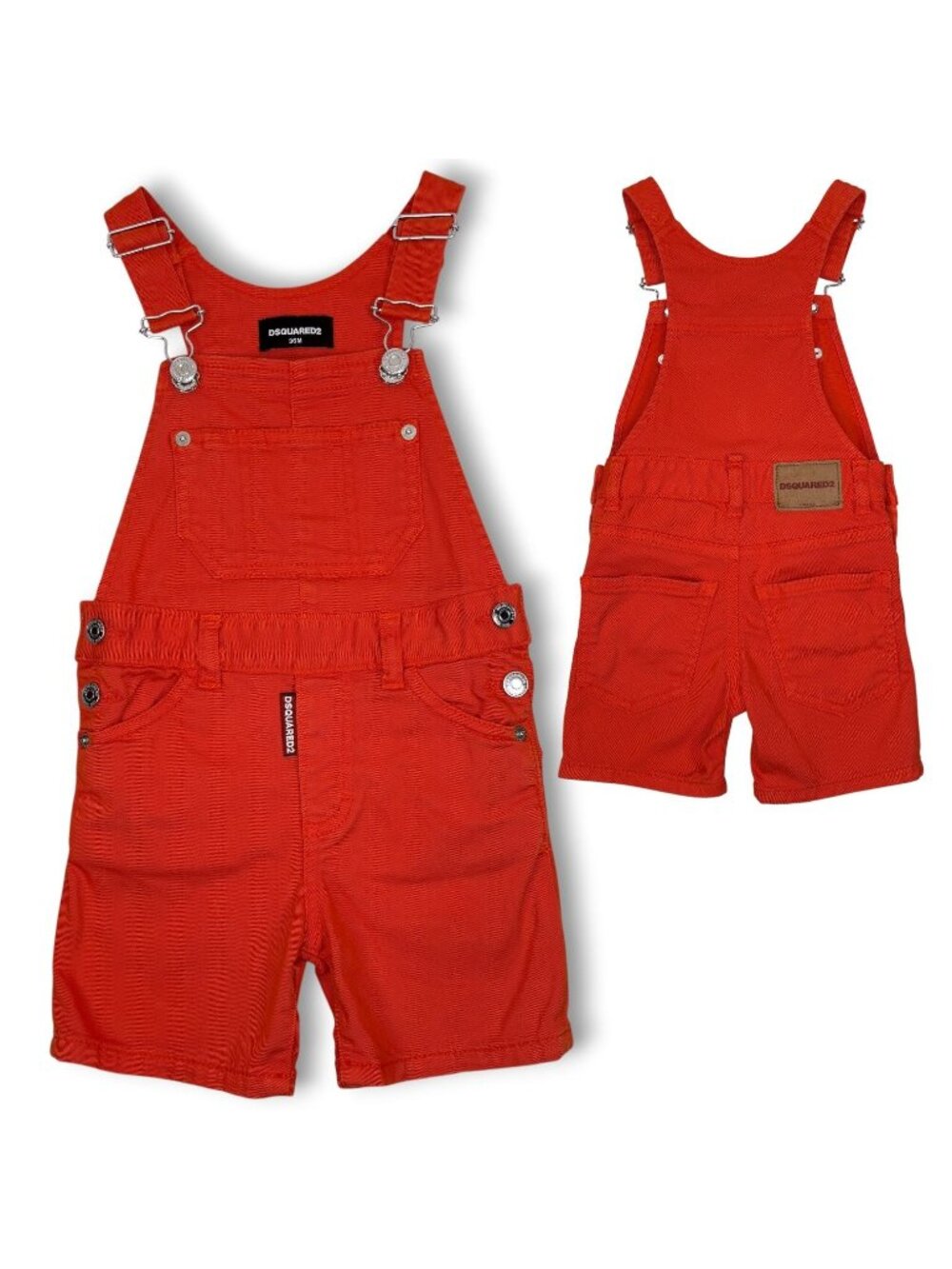 DSQUARED2 Orange Denim Jean Shortalls Short Overalls Dungarees 36m / 3T - 4T